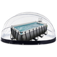 Басейн EXIT із куполом та тепловим насосом 400×200×100 см, чорний